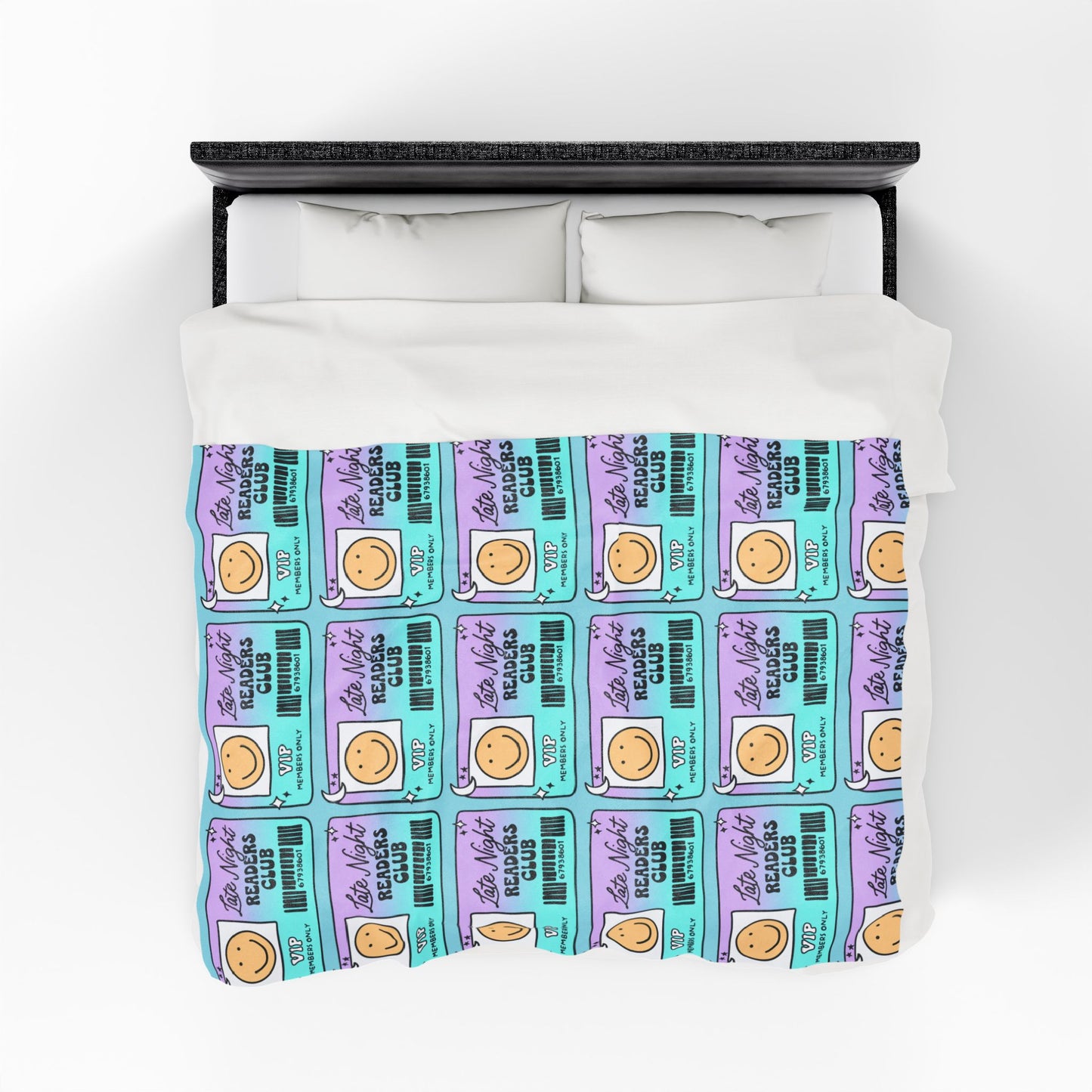 Late Night Readers Library Card Velveteen Plush Blanket (Available Online Only)