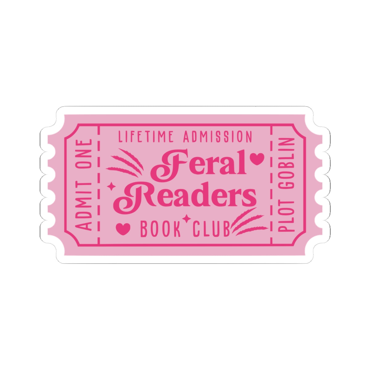 Feral Readers Book Club Ticket Kiss-Cut Stickers (Available Online Only)