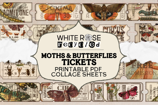 Moth & Butterflies Tickets Printables | Ephemera, Junk Journaling | DIGITAL PDF FILE, NO ITEM SHIPPED (Copy)