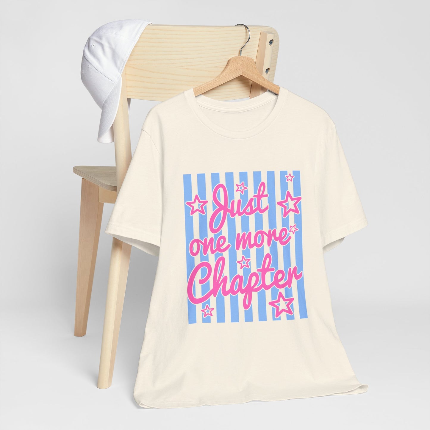 Just One More Chapter Tee — Coquette Blue & Pink Book Lover T-Shirt
