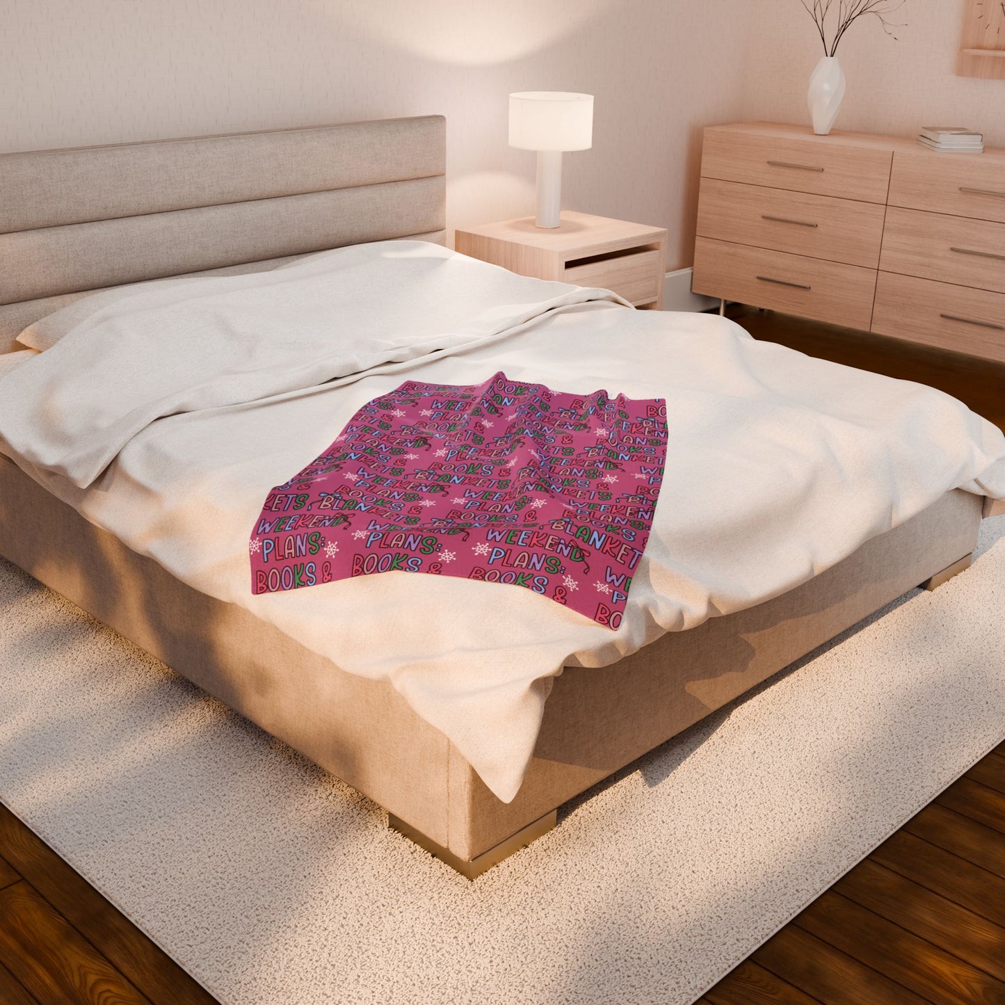 Weekend Plans: Books & Blankets Velveteen Plush Blanket (Available Online Only)