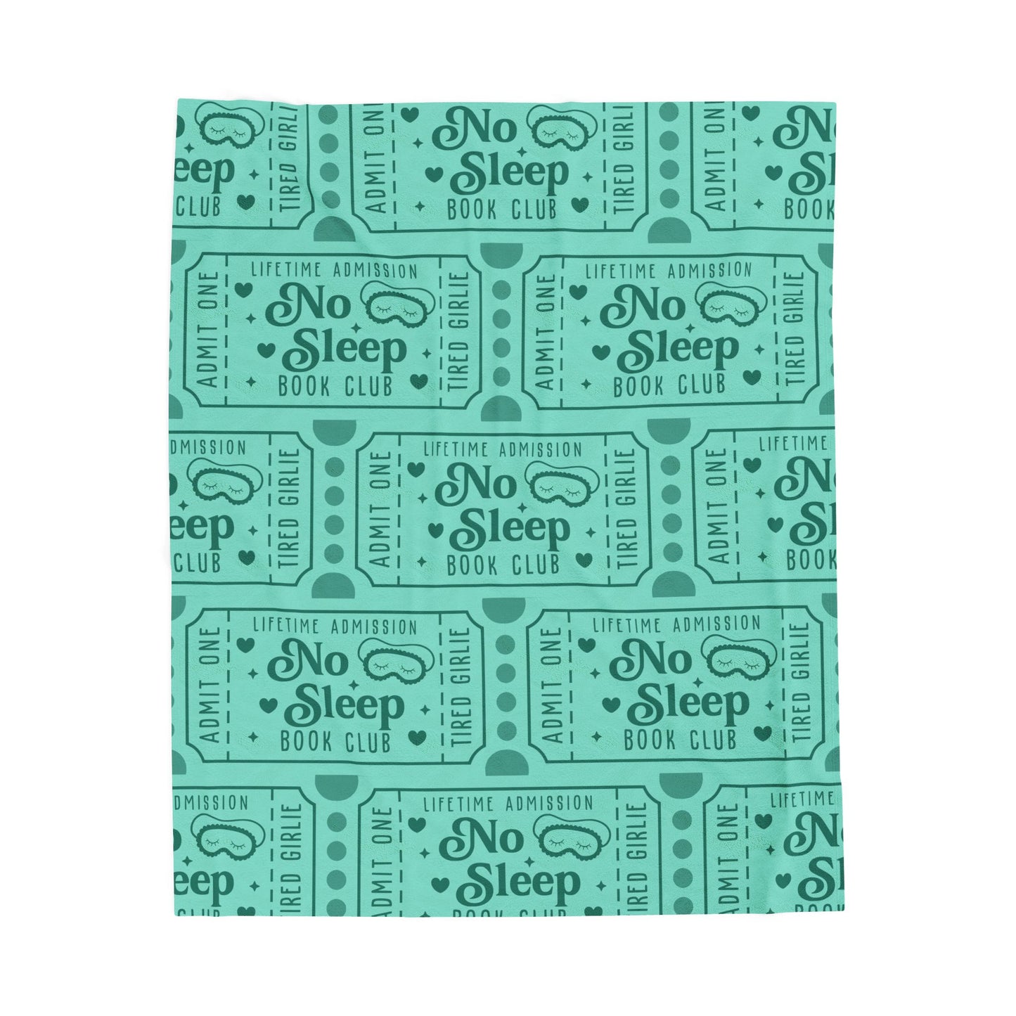 No Sleep Book Club Ticket Velveteen Plush Blanket (Available Online Only)