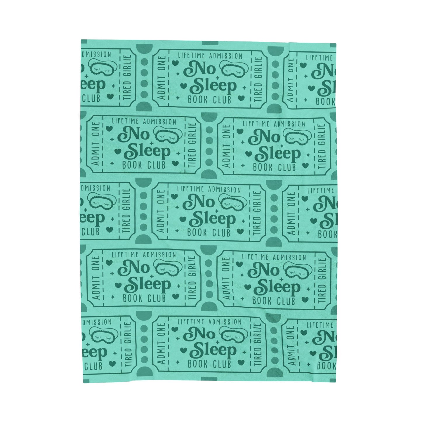 No Sleep Book Club Ticket Velveteen Plush Blanket (Available Online Only)