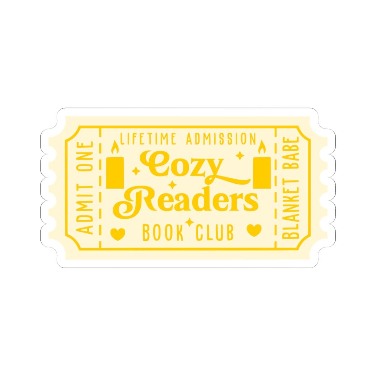Cozy Readers Ticket Kiss-Cut Stickers (AVAILABLE ONLINE ONLY)