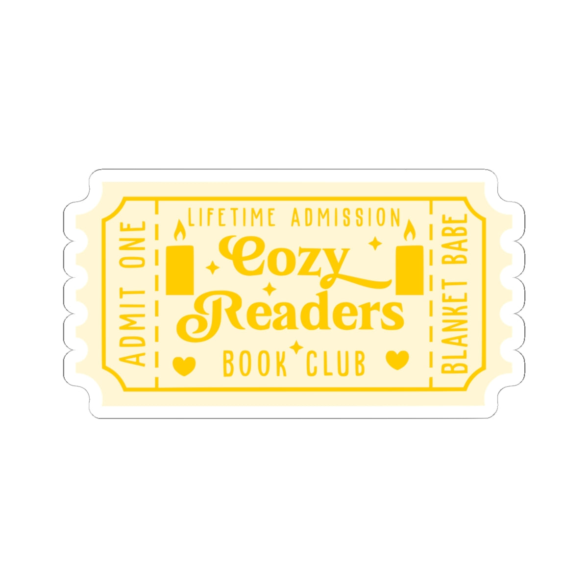 Cozy Readers Ticket Kiss-Cut Stickers (AVAILABLE ONLINE ONLY)