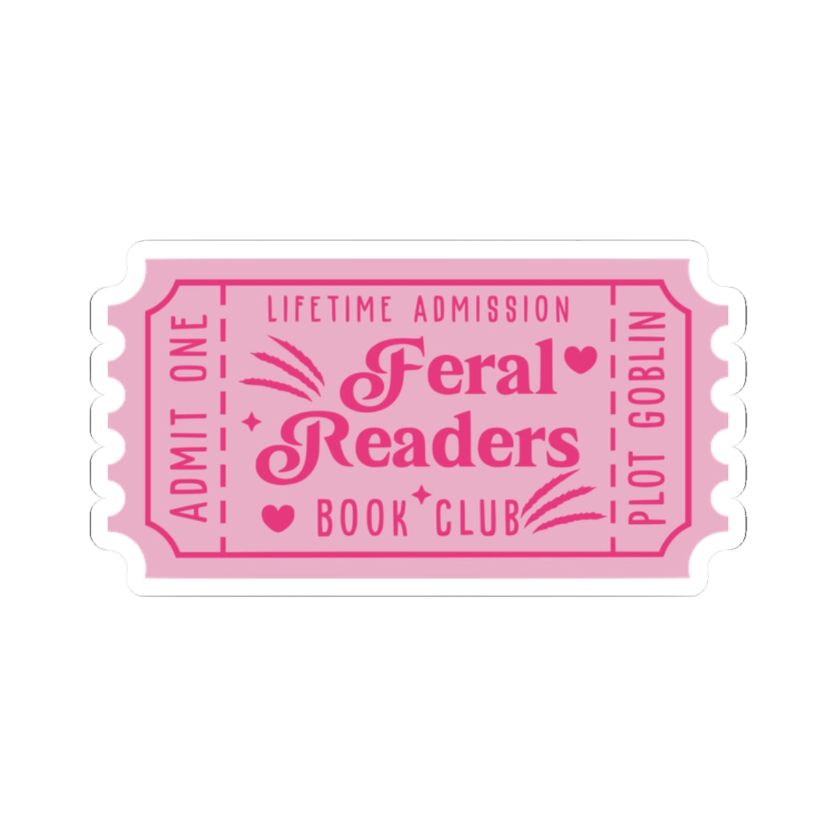 Feral Readers Book Club Ticket Kiss-Cut Stickers (Available Online Only)