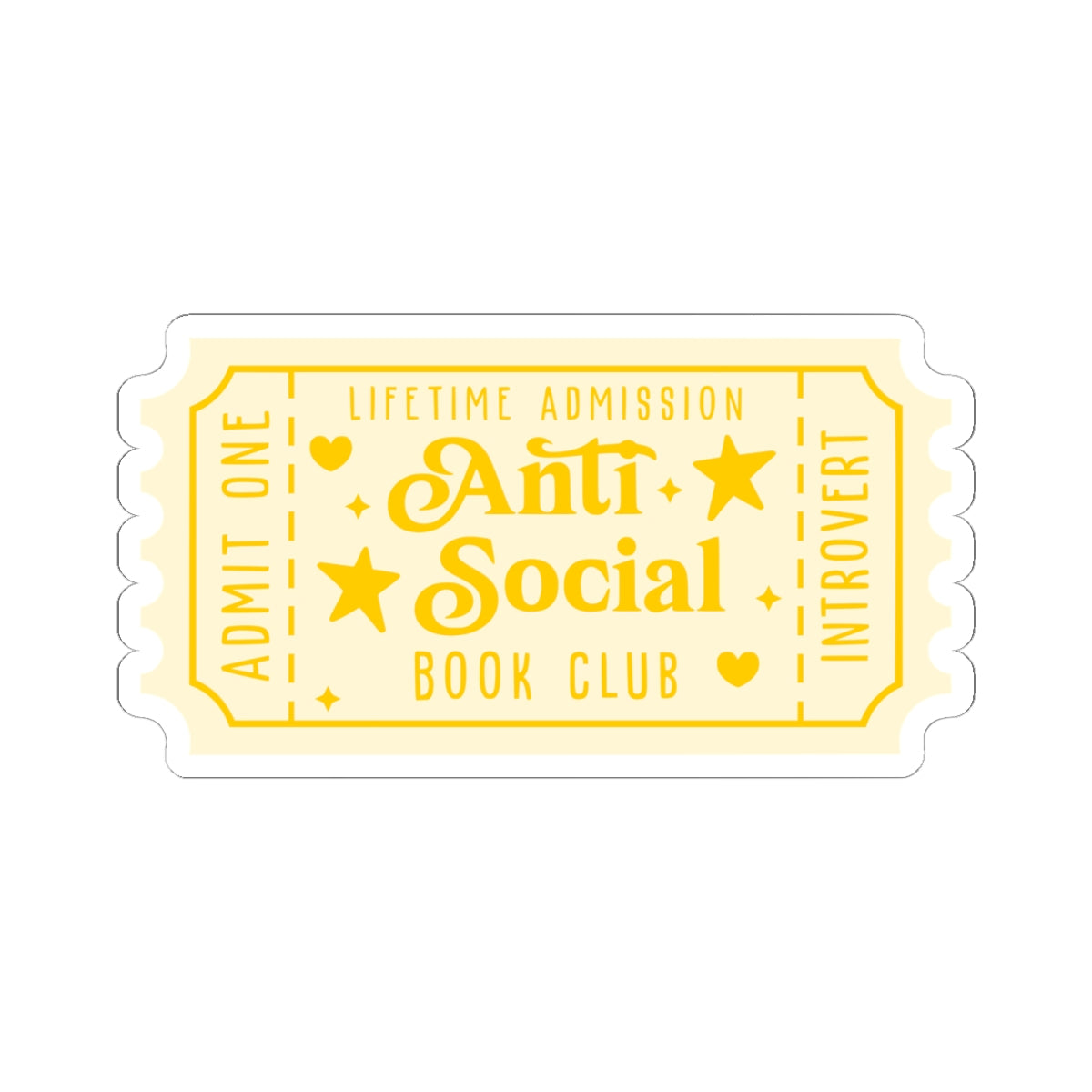 Anti-social Book Club Ticket Kiss-Cut Stickers (Available Online Only)