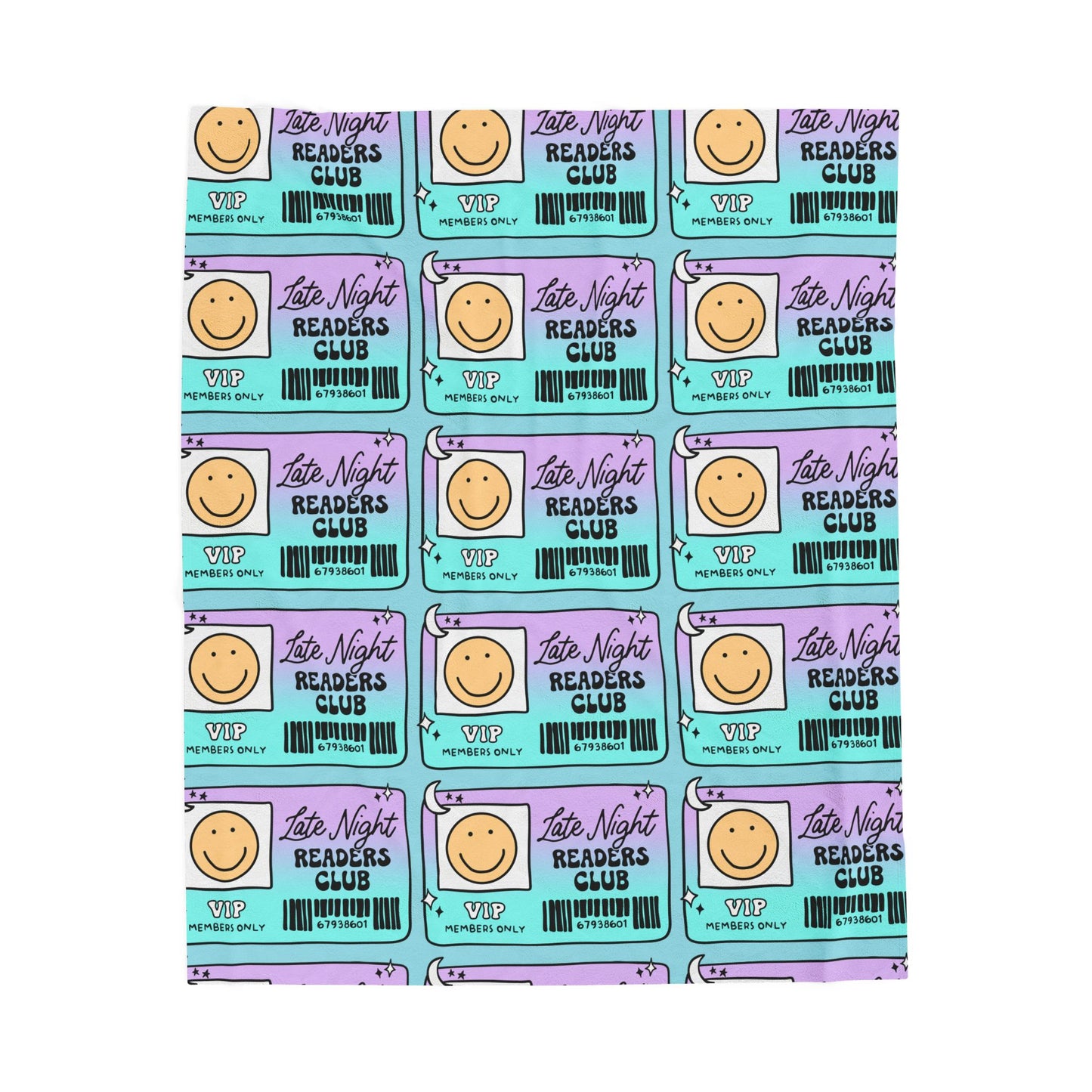 Late Night Readers Library Card Velveteen Plush Blanket (Available Online Only)