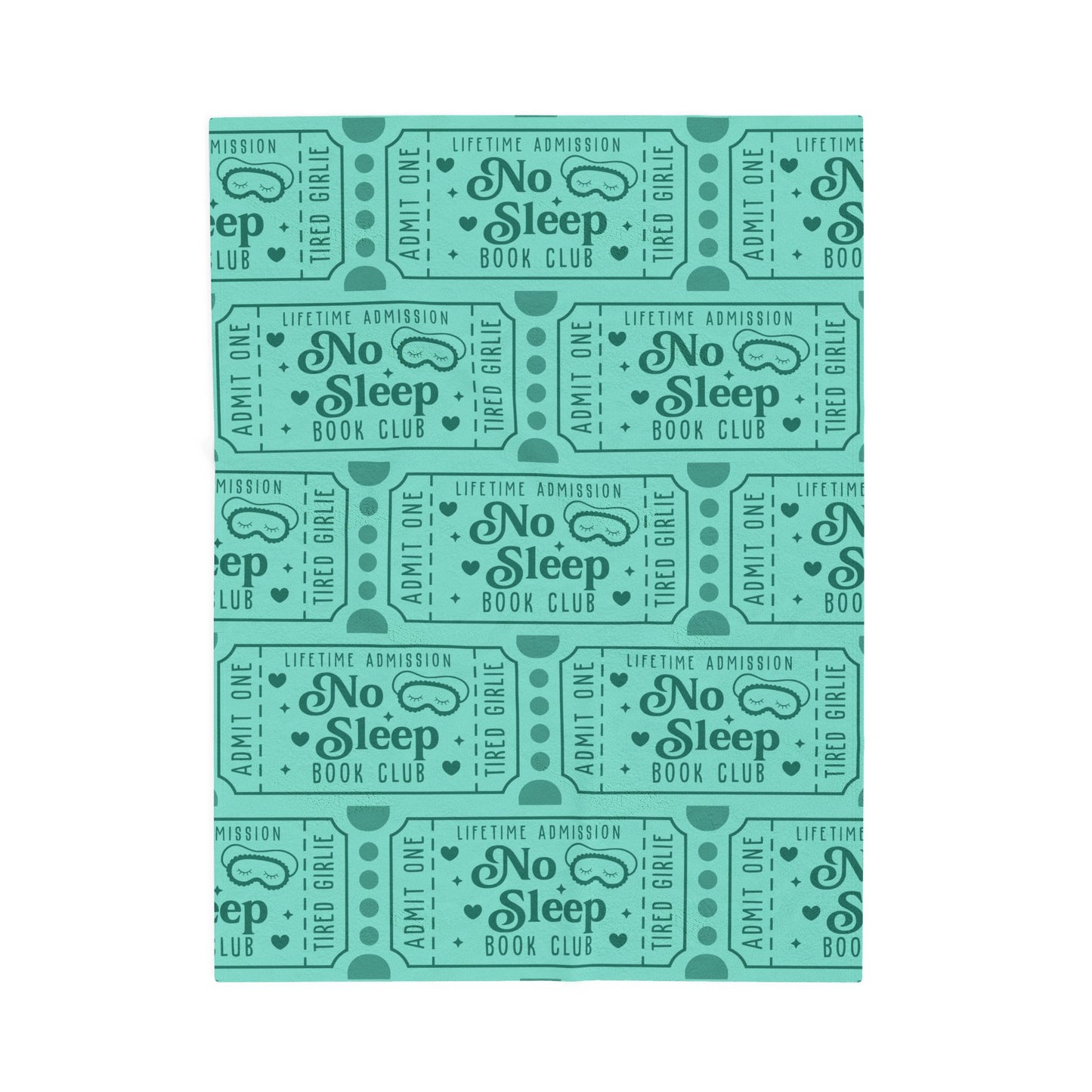 No Sleep Book Club Ticket Velveteen Plush Blanket (Available Online Only)