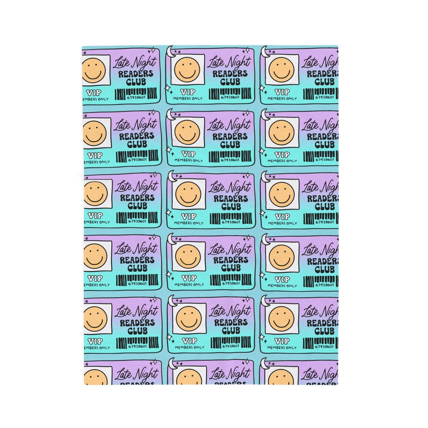 Late Night Readers Library Card Velveteen Plush Blanket (Available Online Only)