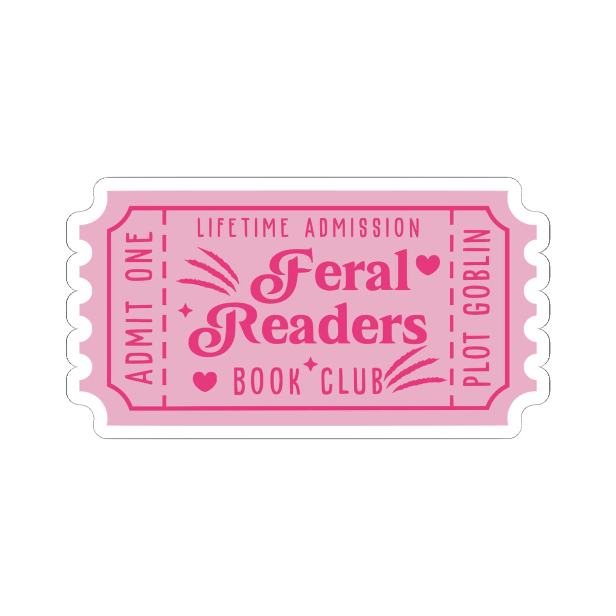 Feral Readers Book Club Ticket Kiss-Cut Stickers (Available Online Only)