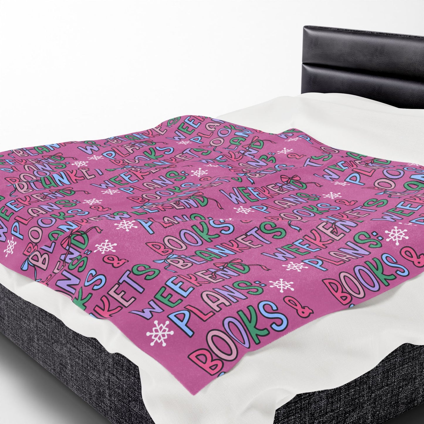 Weekend Plans: Books & Blankets Velveteen Plush Blanket (Available Online Only)