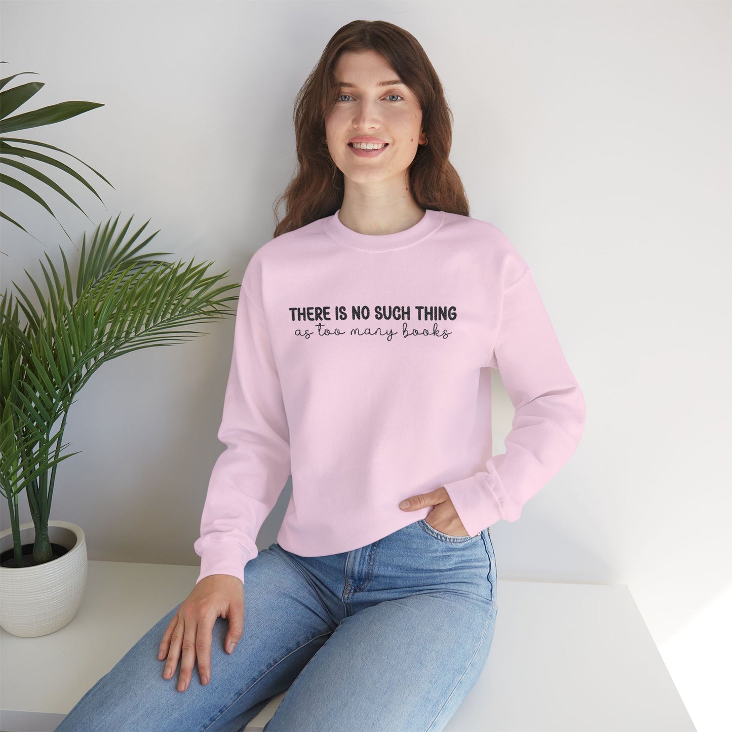 There is No Such Thing As Too Many Books Unisex Heavy Blend™ Crewneck Sweatshirt