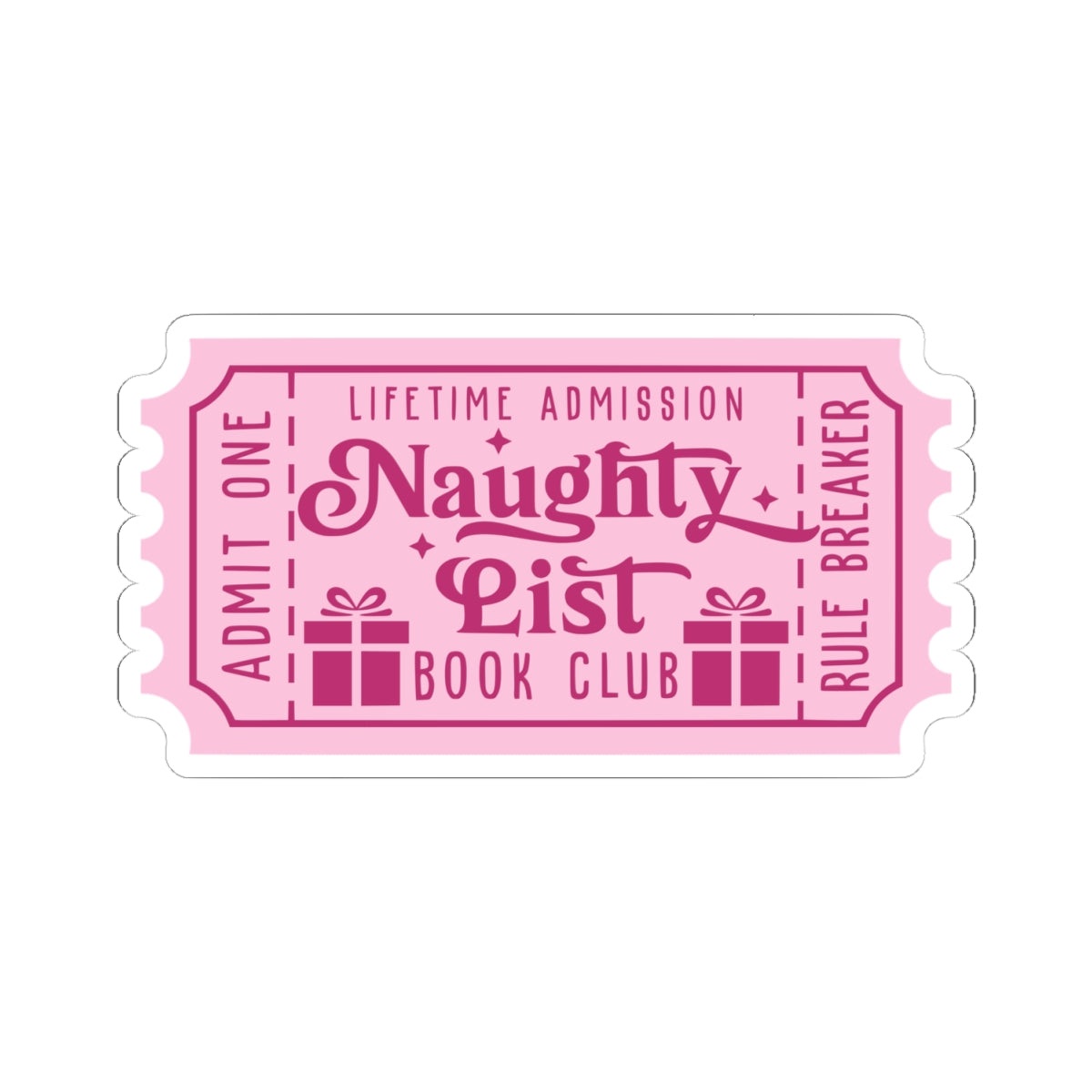 Naughty List Book Club Ticket Kiss-Cut Stickers (AVAILABLE ONLINE ONLY)
