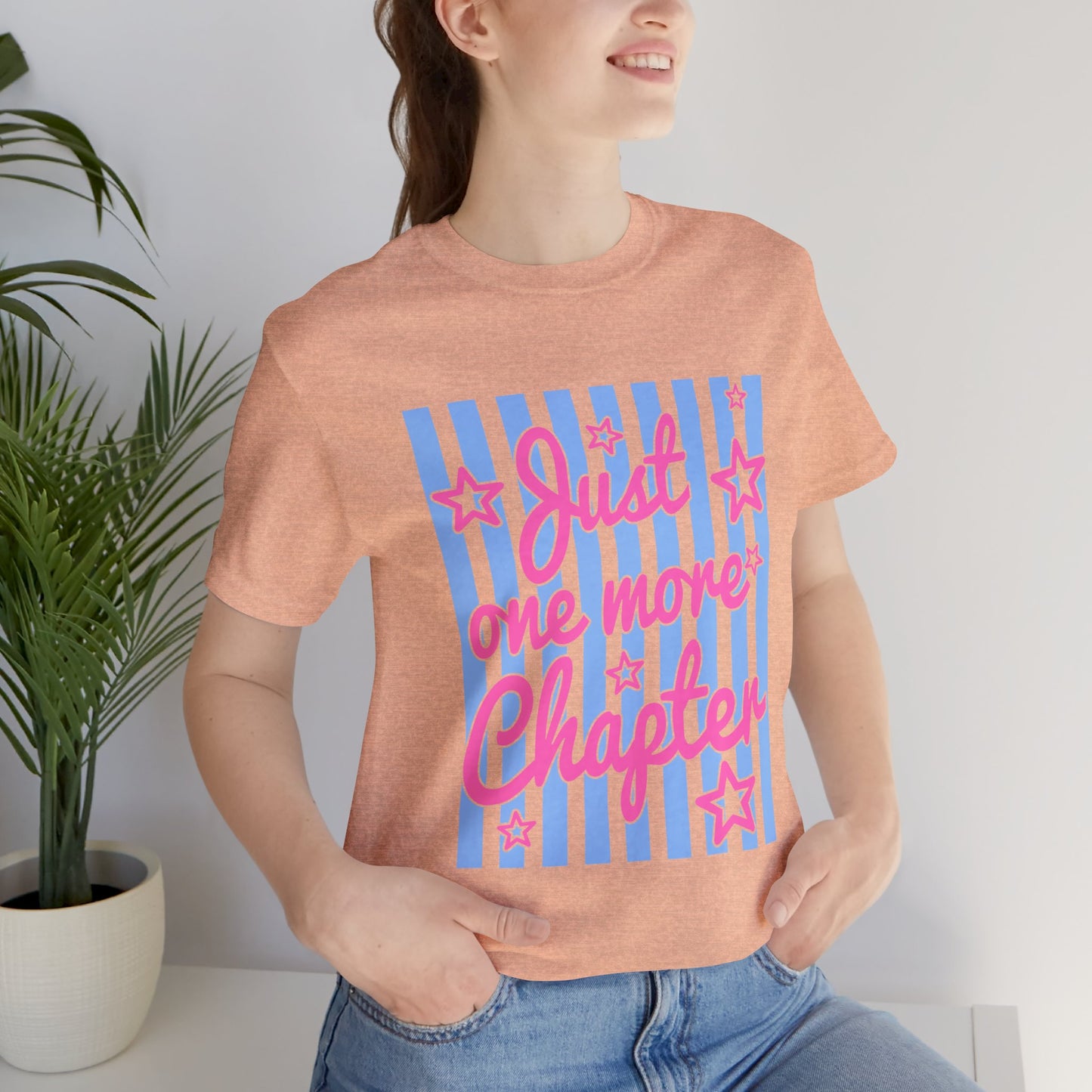 Just One More Chapter Tee — Coquette Blue & Pink Book Lover T-Shirt