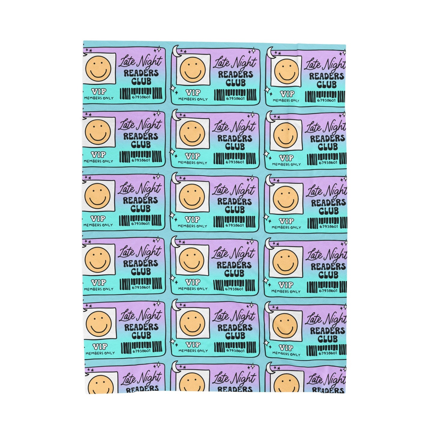 Late Night Readers Library Card Velveteen Plush Blanket (Available Online Only)