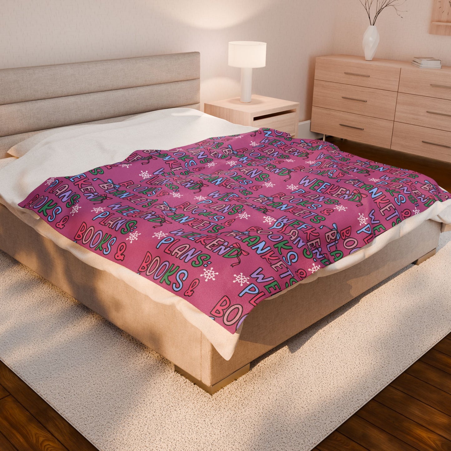Weekend Plans: Books & Blankets Velveteen Plush Blanket (Available Online Only)