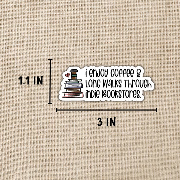 Long Walks in Indie Bookstores Sticker