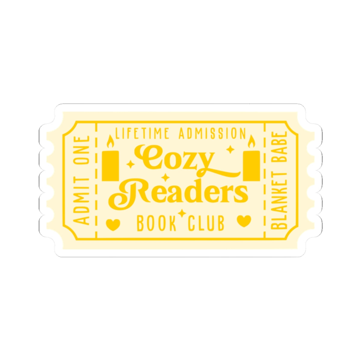 Cozy Readers Ticket Kiss-Cut Stickers (AVAILABLE ONLINE ONLY)