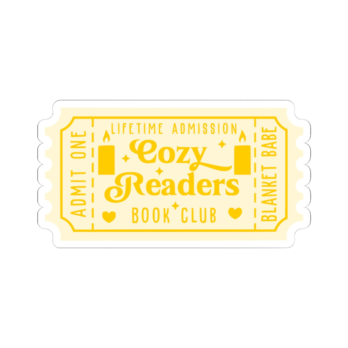 Cozy Readers Ticket Kiss-Cut Stickers (AVAILABLE ONLINE ONLY)