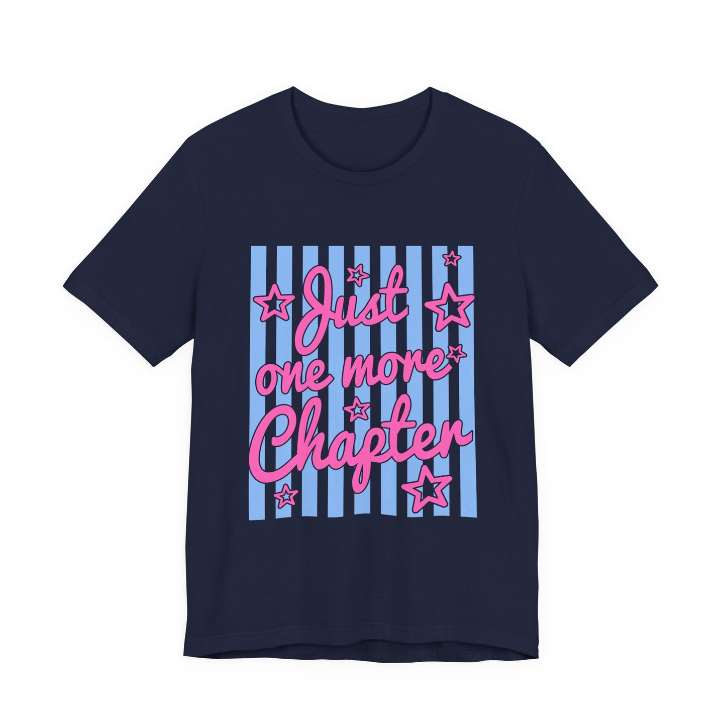 Just One More Chapter Tee — Coquette Blue & Pink Book Lover T-Shirt