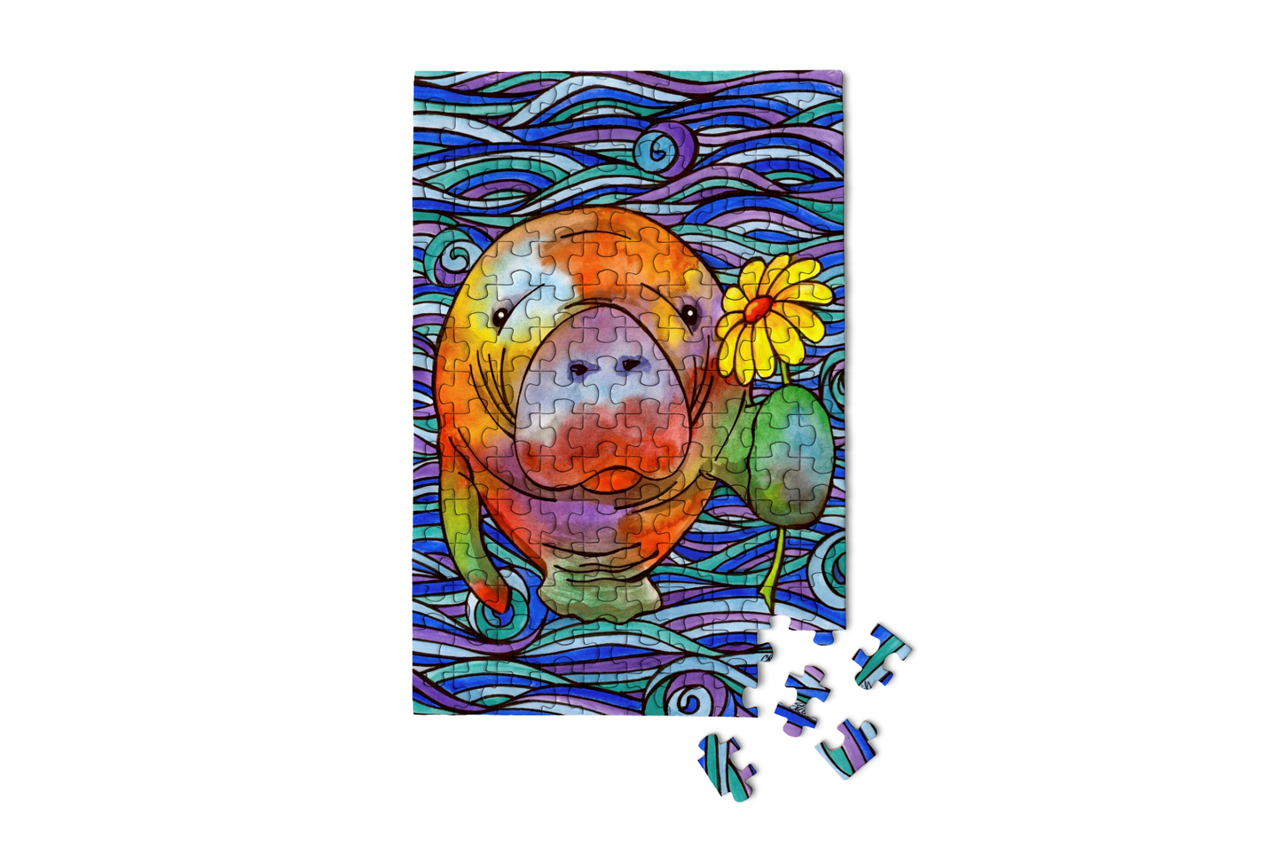 Micro Puzzles - Hue Manatee Mini Jigsaw Puzzle - Summer fun