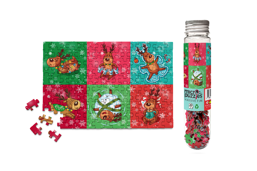 Micro Puzzles - HOLIDAYS REINDEER GAMES Impulse stocking stuffer gift puzzle