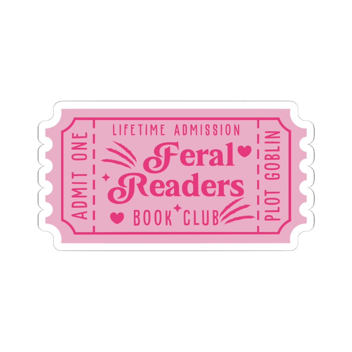 Feral Readers Book Club Ticket Kiss-Cut Stickers (Available Online Only)