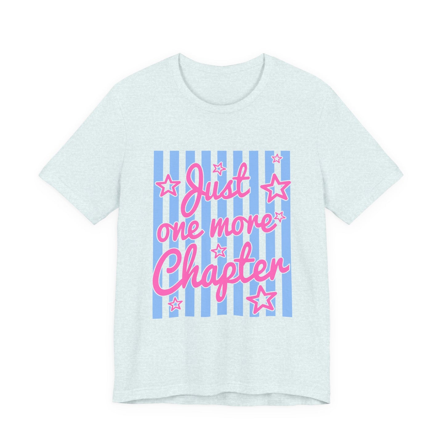 Just One More Chapter Tee — Coquette Blue & Pink Book Lover T-Shirt