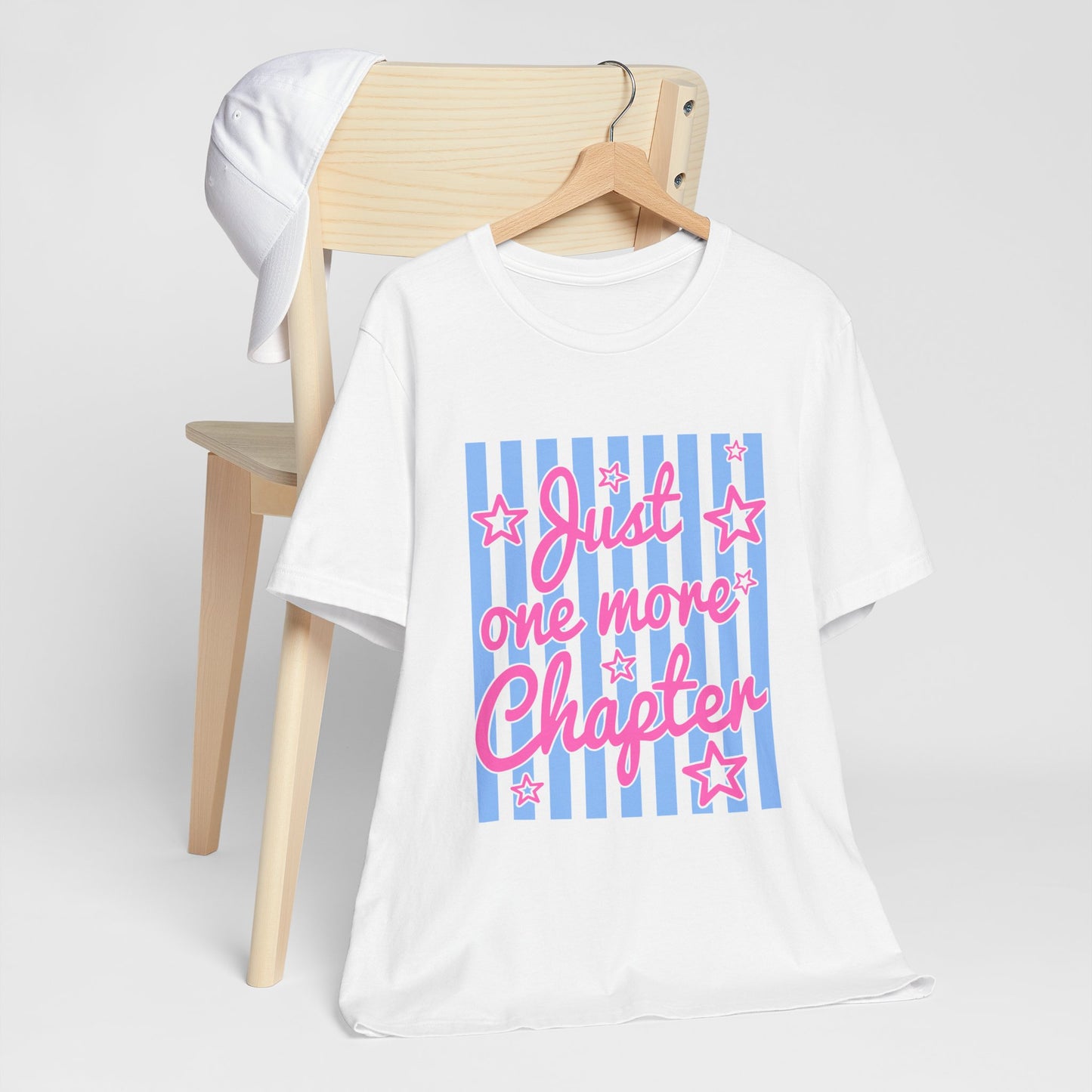 Just One More Chapter Tee — Coquette Blue & Pink Book Lover T-Shirt