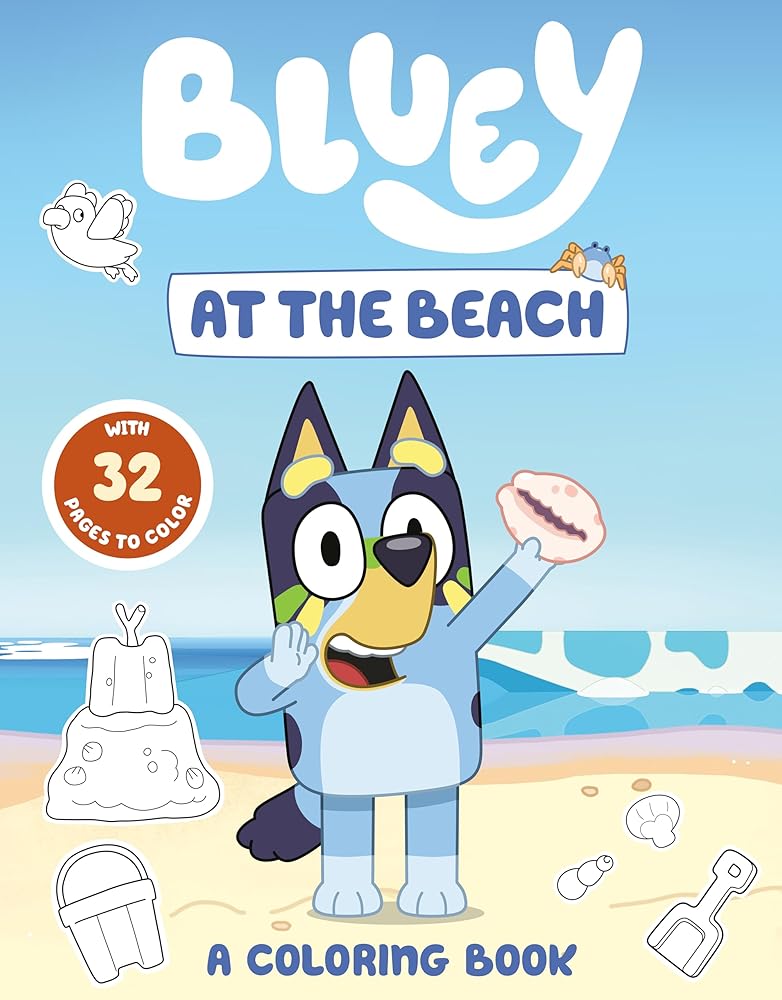 Bluey: At the Beach: A Coloring Book cover image