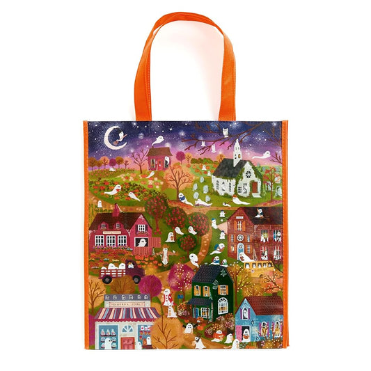 Joy Laforme Spooky Village Reusable Shopping Bag cover image