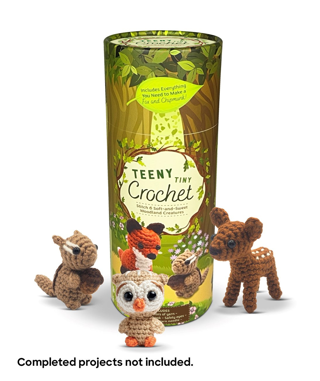 Teeny Tiny Crochet: Stitch 6 Soft-and-Sweet Woodland Creatures – Includes 7 Colors of Yarn, Crochet hook, Safety Eyes, Fiberfill, Yarn needle by Editors of Chartwell Books