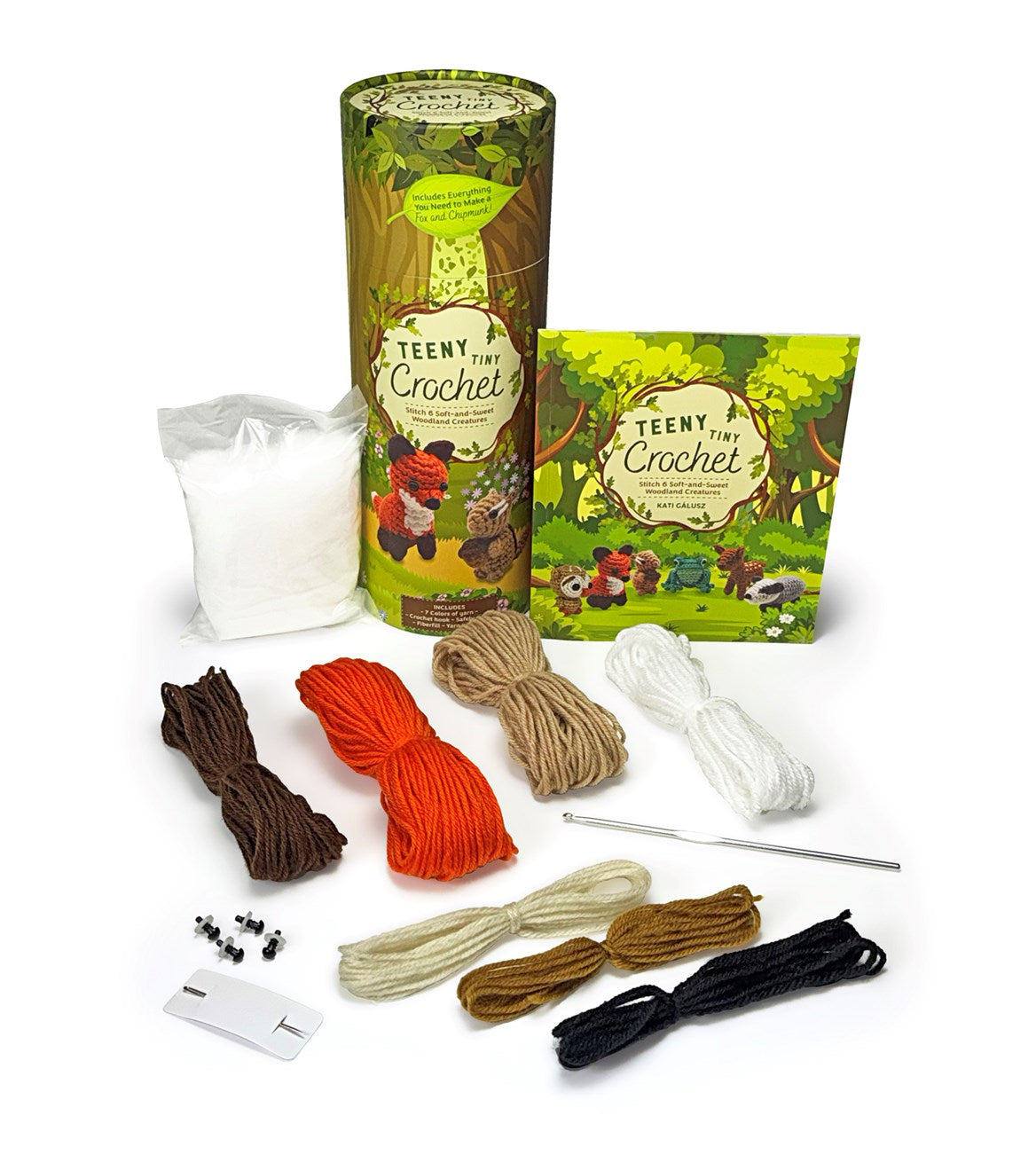 Teeny Tiny Crochet: Stitch 6 Soft-and-Sweet Woodland Creatures – Includes 7 Colors of Yarn, Crochet hook, Safety Eyes, Fiberfill, Yarn needle by Editors of Chartwell Books