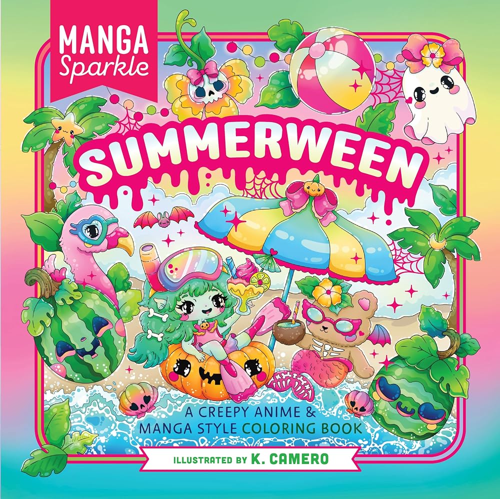 Manga Sparkle: Summerween: A Creepy Anime & Manga Style Coloring Book cover image