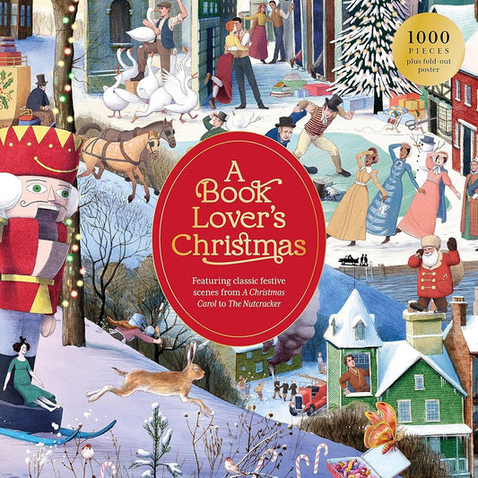 A Book Lover's Christmas 1000 Piece Puzzle: A 1000-Piece Jigsaw Puzzle cover image