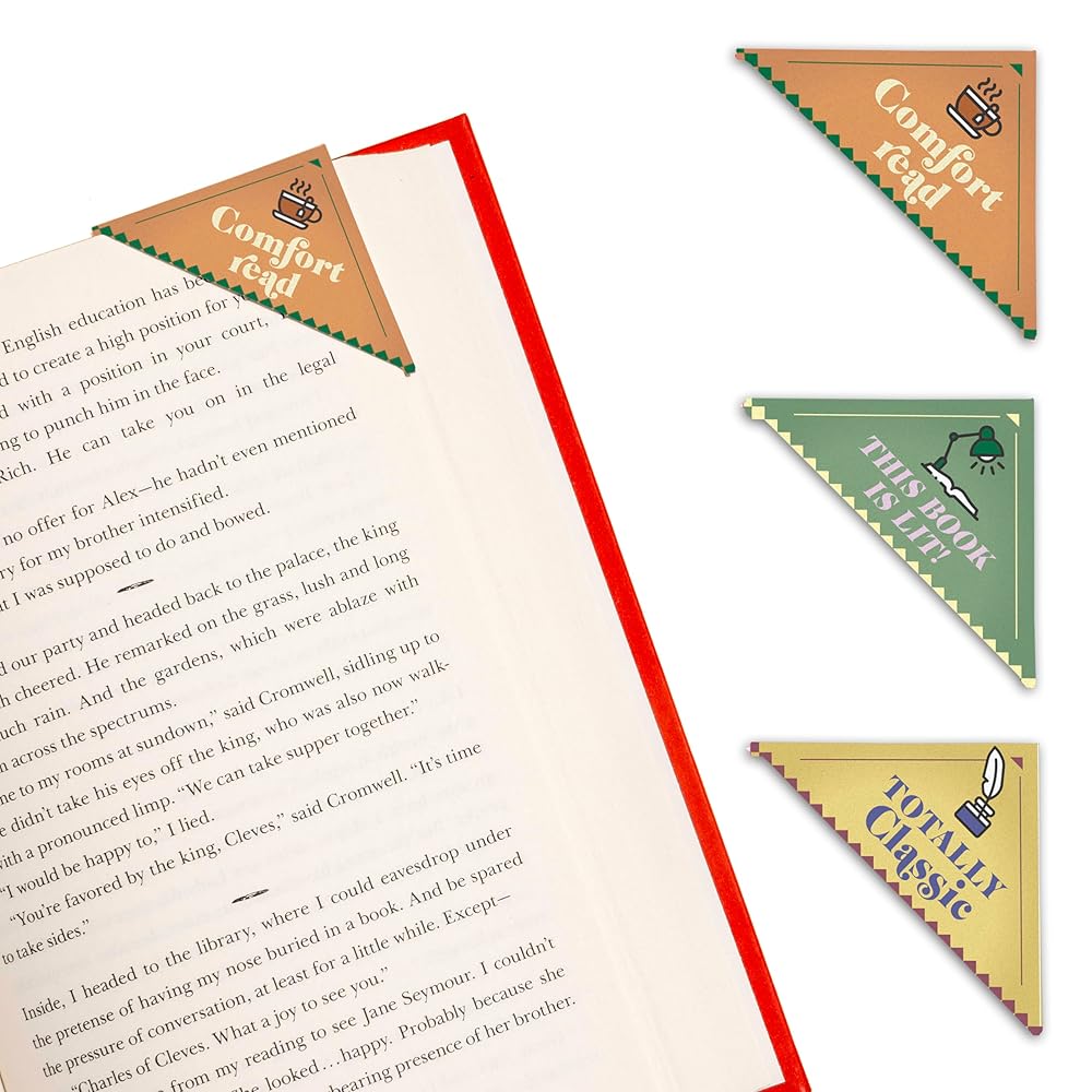 Knock Knock Classics Lovers Bookmark Corners, Set of 3 Unique Cardstock Bookmarks (Knock Knock Bookmark Corners) cover image