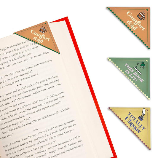 Knock Knock Classics Lovers Bookmark Corners, Set of 3 Unique Cardstock Bookmarks (Knock Knock Bookmark Corners) cover image