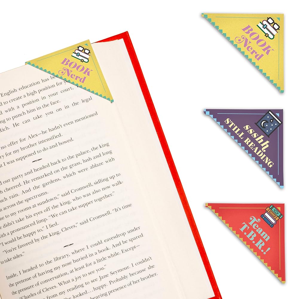 Knock Knock Book Lovers Bookmark Corners, Set of 3 Unique Cardstock Bookmarks (Knock Knock Bookmark Corners) cover image