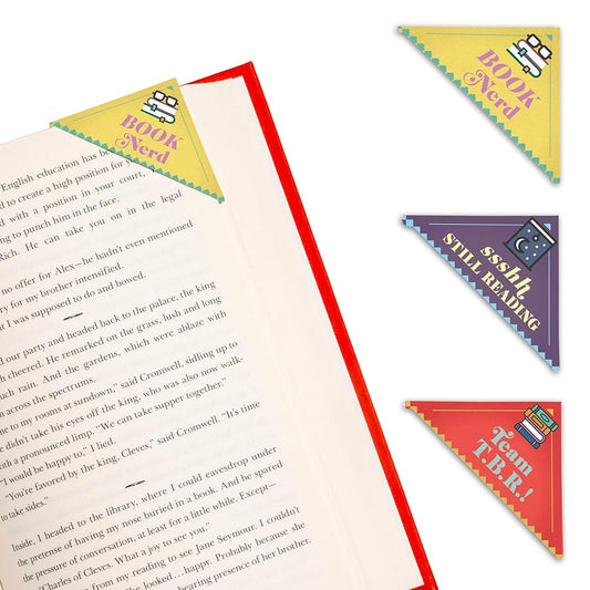 Knock Knock Book Lovers Bookmark Corners, Set of 3 Unique Cardstock Bookmarks (Knock Knock Bookmark Corners) cover image