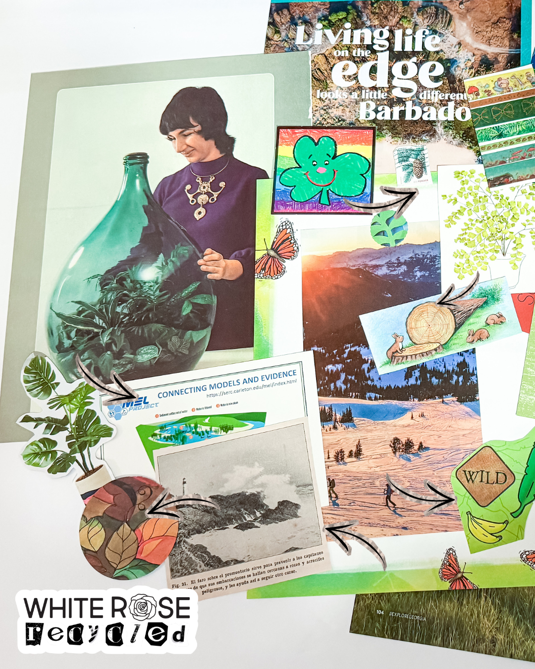 White Rose Recycled: Junk Journal Kit - Nature Themed Kit