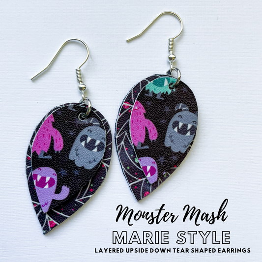 Copy of Monster Mash Earrings | Marie Style Dangle Earrings | Upside Down Layered Teardrop Shape