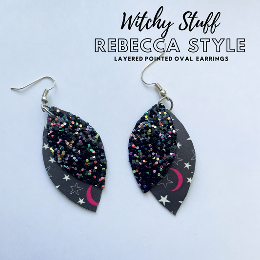 Witchy Stuff Earring Collection | Rebecca Style Dangle Earrings | Pointed Oval Shaped Hook Earrings