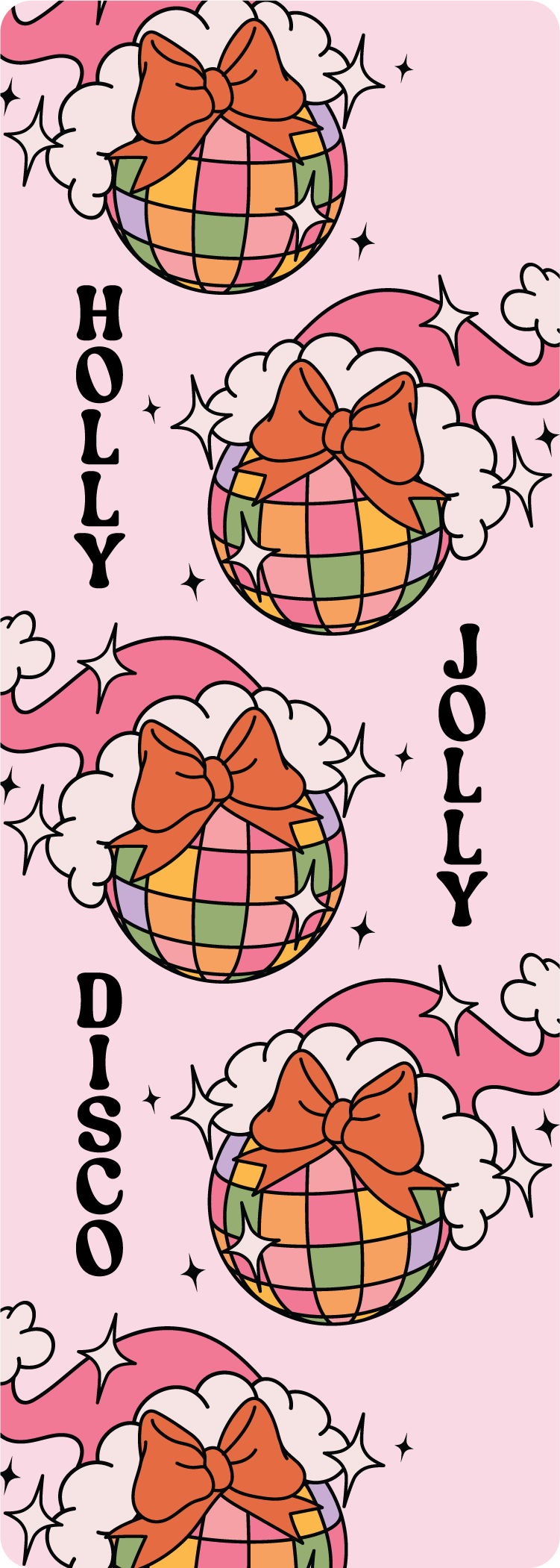 Holly Jolly Disco Handmade 2x5.5 inch Bookmark
