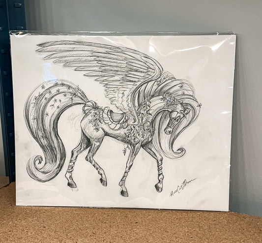 Rose Khan: Original Sketch "Pegasus" - SIGNED by Artist