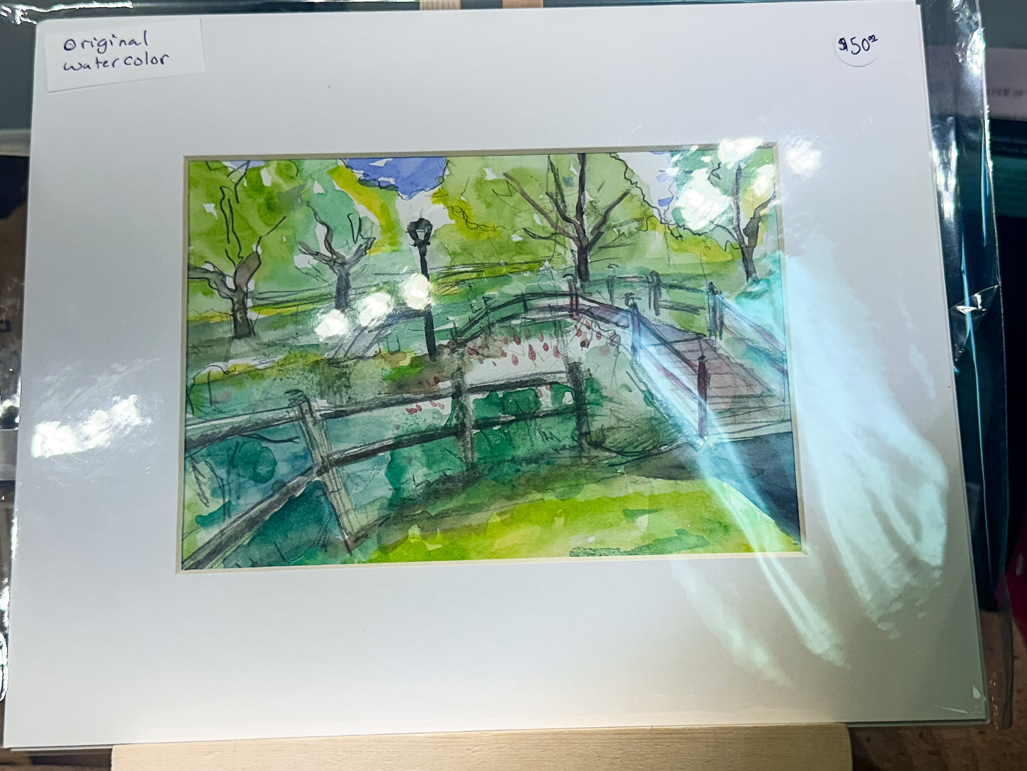 Rose Khan: Original Sketch "Bridge Watercolors" - SIGNED by Artist