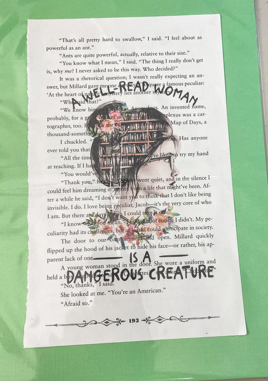 A Well Read Woman - Book Page Print