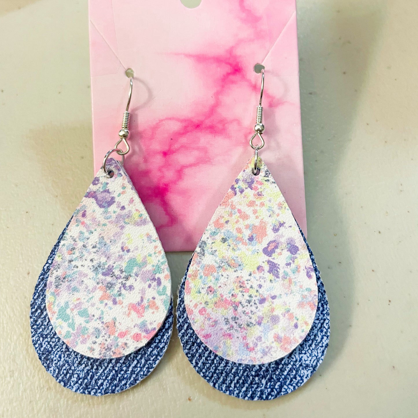 Pastel Grunge Collection Earrings | Emily Style Dangle Earrings | Layered Tear Drop Shape