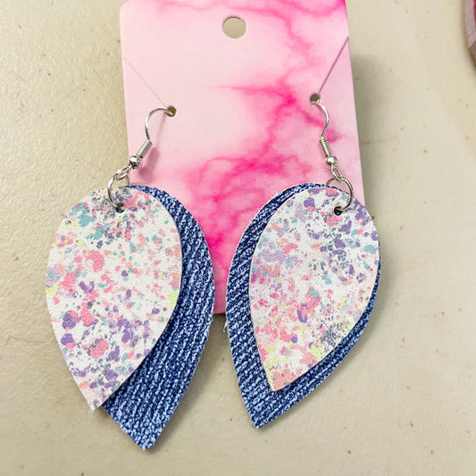 Pastel Grunge Collection Earrings | Marie Style Dangle Earrings | Layered Upside Down Tear Drop Shape