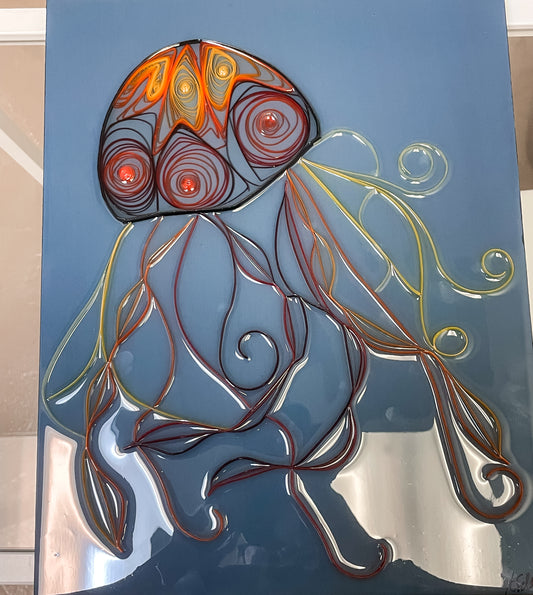 Jellyfish Mixed Media Art